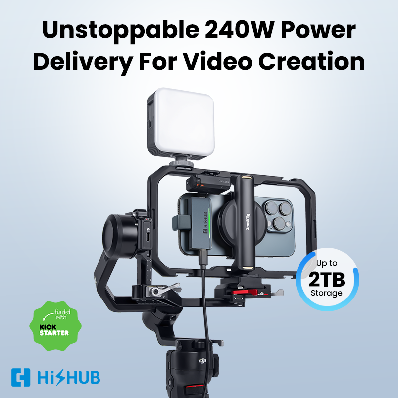 All-in-One SSD Hub for iPhone Filmmakers – 2TB Storage, Mic & Charging