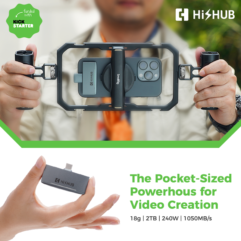 All-in-One SSD Hub for iPhone Filmmakers – 2TB Storage, Mic & Charging